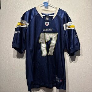 Vintage San Diego Chargers #17 Phillip Rivers Navy Football Jersey